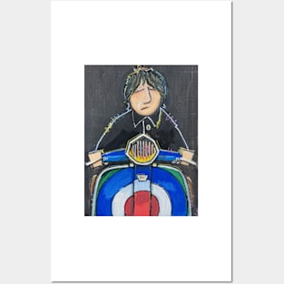 Retro Scooter, Classic Scooter, Scooterist, Scootering, Scooter Rider, Mod Art Posters and Art